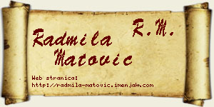 Radmila Matović vizit kartica